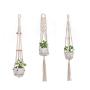 Flosky 3pcs/Set Handmade Macrame Plant Hanger Indoor Outdoor Hanging Basket Flower Pots