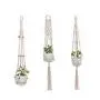 Flosky 3pcs/Set Handmade Macrame Plant Hanger Indoor Outdoor Hanging Basket Flower Pots Flosky 3pcs/Set Handmade Macrame Plant Hanger Indoor Outdoor Hanging Basket Flower Pots