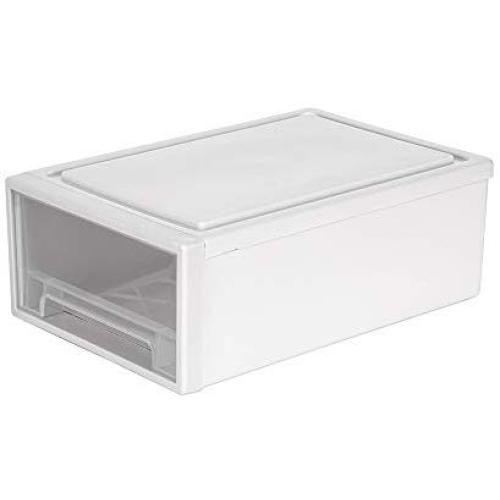 Decdeal Stackable Clear Clothes Drawer Transparent Plastic Organizer Storage Boxes Thickened Cabinet Closet Cases