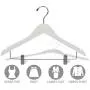 The Great American Hanger Company White Wooden Combo Hangers with Adjustable Cushion Clips, (Box of 50) Space Saving Flat 17 Inch Hanger with Chrome Swivel Hook & Notches The Great American Hanger Company White Wooden Combo Hangers with Adjustable Cushion Clips, (Box of 50) Space Saving Flat 17 Inch Hanger with Chrome Swivel Hook & Notches
