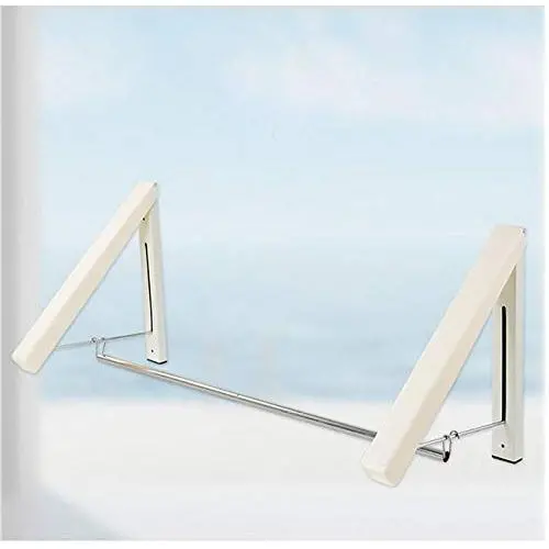 Folding Practical Wall-Mounted Punch Free ABS Organizer Laundry Scarf Retractable Household Coat Clothes Hanger Drying Rack