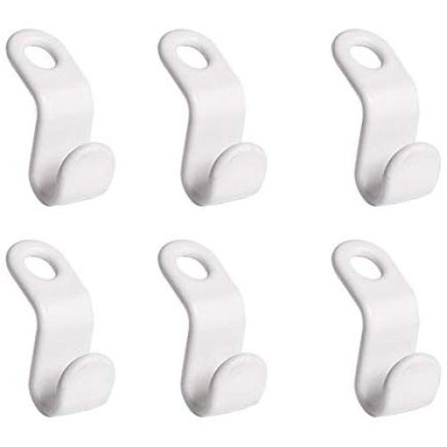 Haidong 6Pack Home Receiving Hook Clothes Hanger Connecting Hook S-Type Thickened Plastic Hook