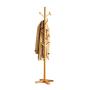 Cxjff Floor Standing Coat Rack Useful Save Space Hanger Clothes 10 Hooks Easy Install, Wood (Color : Wood Color, Size : 46x46x181cm)