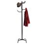 Metal Coat Hat Rack Clothes Hanger Tree Stand Hall Umbrella Holder Hooks Black
