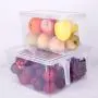 PENGKE Plastic Food Storage Container,with Lid and Handle,Food Storage Organizer Boxes Fresh Boxes for Kitchen Refridgerator Fridge Desk Cabinet Food Storage,Holds Furit Eggs Vegetables,Pack of 4