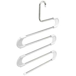 lliang Hangers Clothes Hanger S Type Pants Clothes Storage Drying Hanger Stainless Steel Space Saving Closet Towel Storage Rack Shelf 5 Tier