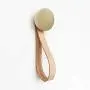 Round Beech Wood & Brass Wall Hook with Leather Loop - Modern design wall mounted coat hanger Round Beech Wood & Brass Wall Hook with Leather Loop - Modern design wall mounted coat hanger