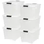 IRIS USA, Inc TB-56D 53 Quart Stack & Pull Box, Multi-purpose Storage Bin, 6 Pack, Pearl IRIS USA, Inc TB-56D 53 Quart Stack & Pull Box, Multi-purpose Storage Bin, 6 Pack, Pearl