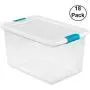 Sterilite 64-Quart Latching Storage Boxes (18 Pack)