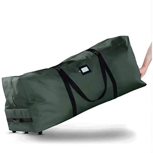 Rolling Large Christmas Tree Storage Bag - Fits Upto 9 ft. Artificial Disassembled Trees, Durable Handles & Wheels for Easy Carrying and Transport - Tear Proof 600D Oxford Duffle Bag - 5 Year Warranty Rolling Large Christmas Tree Storage Bag - Fits Upto 9 ft. Artificial Disassembled Trees, Durable Handles & Wheels for Easy Carrying and Transport - Tear Proof 600D Oxford Duffle Bag - 5 Year Warranty