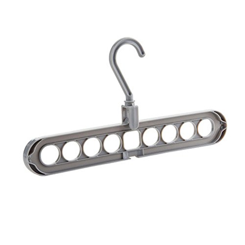 Powerfulline Durable Space Saving Clothes Towel Hook Hanger Closet Organizer Storage Rack Non-Slip Hangers Grey