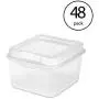 STERILITE 18038612 Plastic FlipTop Latching Storage Container, Clear (48 Pack)
