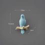 JDSHSO Wall Mounted Home Living Room Decor Hanger Resin Bird Statue Key Holder Coat Clothes Towel Hooks Racks Animal Sculpture (Blue,A Bird)