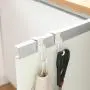 TOPBATHY 4pcs Over The Door Hook Plastic Door Hangers Door Back Hook for Clothes Hats Towels Home Office Bathroom Kitchen (White)