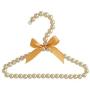 SAASNY Standard Hangers,Children Kids Pearl Beaded Bowknot Clothes Hangers with Trouser Bar Hangers,（Pack of 5） Gold Ideal for Home and Shops