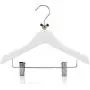 HANGERWORLD 18 White 11.8inch Kids Wooden Clip Coat Clothes Hangers with Mixed Colored Animal Head Design HANGERWORLD 18 White 11.8inch Kids Wooden Clip Coat Clothes Hangers with Mixed Colored Animal Head Design