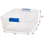 Homz Plastic Storage, Modular Stackable Storage Bins with Blue Latching Handles, 15.5 Quart, Clear, 4-Pack