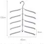 Multilayer Fish Bone Shape Stainless Steel Clothing Storage Racks Clothes Hanger Storage Holder Wardrobe Laundry Drying Rack 2pcs Ramdom Color