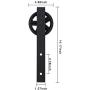 ZEKOO Antique Rustic Style Sliding Aluminum Barn Door Hardware Black Steel Rollers Hanger (Big Wheel-Style)