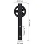 ZEKOO Antique Rustic Style Sliding Aluminum Barn Door Hardware Black Steel Rollers Hanger (Big Wheel-Style)