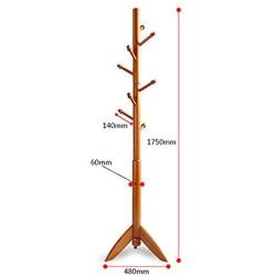 NYDZDM 175CM Coat Rack Stand 8 Hooks Clothes Stand Tree Stylish Wooden Hat Coat Rail Stand Rack Clothes Jacket Storage Hanger Organiser (Color : A)