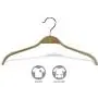 Durable Wooden Clothes Hangers in Natural Finish with Soft Non-slip Strips, boxes of 25 by The Great American Hanger Company