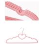 FuLov Non Slip Hangers, Pack of 10, Standard Clothing Adult Velvet Heart-Shaped, Notches 360 Degree Swivel Hook with Accessory Bar, for Heavy Coats, Jackets, Office Suits,Undergarments,Pink