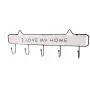 RUZYY Wall Mounted Clothes Hanger 5 Hooks Hat Key Holder Laundry Coat Rack Hanging Storage Shelf for Home - White RUZYY Wall Mounted Clothes Hanger 5 Hooks Hat Key Holder Laundry Coat Rack Hanging Storage Shelf for Home - White