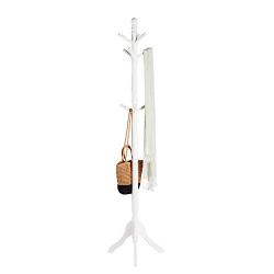 WZP Household Coat Rack Solid Wood European Style Simple and Simple Modern Hangers Bedroom Home Creative Living Room Floor Clothes Rack Simple/White