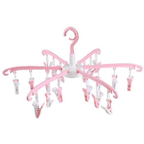 Hanging Clothes Hanger Multifunction Folding Drying Rack with Clip for Home and Travel