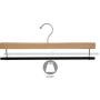 The Great American Hanger Company Natural Finished Wooden Pants Hanger with Flocked Velvet Bar, (Box of 25) 16 Inch Extra Long Big Wood Bottoms Hangers