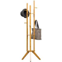 Zhouminli Household Products 167cm Wooden Coat Rack Stand 6 Bold Hooks Clothes Stand Tree Stylish Wooden Hat Coat Rail Stand Rack Clothes Jacket Storage Hanger Organiser for Homes