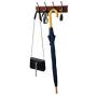 Finnhomy Wooden Coat Hooks Wall Hooks 4 Dual Hooks 16-Inch Rail/Pilltop Rack Long Coat Rack for Clothes Entryway Foyer Storage Organization Bathroom Towel Key Accessory Walnut/ORB Hook
