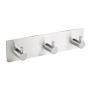 VaLaVie No Drilling Stainless Steel Towel Hook with 3M Self Adhesive Gum - Durable Hanger for Bath Robe/Coat, Kitchen Towel/Loofah (3-Hook)