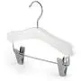 HANGERWORLD 12 White 9.8inch Wooden Kids Coat Clothes Garment Clip Hangers Baby Toddler