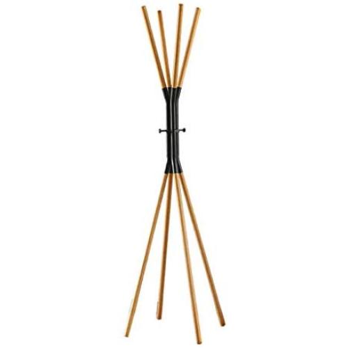 SLH Solid Wood Coat Rack Floor Bedroom Hangers European Style Simple Clothes Rack Simple Wrought Iron Floor Racks (Color : White)