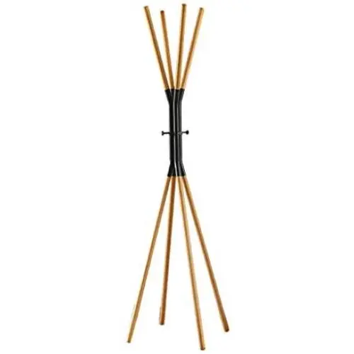 SLH Solid Wood Coat Rack Floor Bedroom Hangers European Style Simple Clothes Rack Simple Wrought Iron Floor Racks (Color : White)