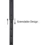 brightmaison Wall Mounted Adjustable Durable Steel Clothes Rack Drying and Hanging Closet Bar Rail Ball Organizer (Black)