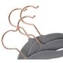 OnCloud-7 Grey Velvet Hangers with Clips 20 Pack, Non Slip Pants and Skirt Hangers with Rose Gold Hooks