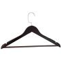 High-Grade Wooden Suit Hangers 16 Pack with Non Slip Pants Bar - Smooth Finish Solid Wood Coat Hanger with 360° Swivel Hook and Precisely Cut Notches for Camisole, Jacket, Pant, Dress Clothes Hangers