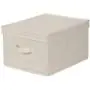 Household Essentials 113 Storage Boxes with Lid and Handle - Natural Beige Canvas - Large Household Essentials 113 Storage Boxes with Lid and Handle - Natural Beige Canvas - Large