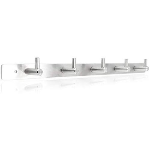 DiER 304 Stainless Steel 5 Hooks Wall Hanger Hook Clothes Coat Hat Holder For Bathroom Kitchen