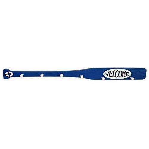 Cxjff Wall Coat Rack Clothes Hat Hanger Holder Mediterranean Style Solid Wood Paddles Pattern Creative, 4 Colors Available (Color : Blue 2, Size : 69x9x1.5cm)