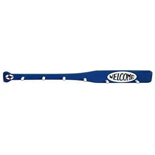 Cxjff Wall Coat Rack Clothes Hat Hanger Holder Mediterranean Style Solid Wood Paddles Pattern Creative, 4 Colors Available (Color : Blue 2, Size : 69x9x1.5cm)
