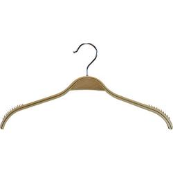 Durable Wooden Clothes Hangers in Natural Finish with Soft Non-slip Strips, boxes of 25 by The Great American Hanger Company