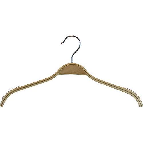 Durable Wooden Clothes Hangers in Natural Finish with Soft Non-slip Strips, boxes of 25 by The Great American Hanger Company Durable Wooden Clothes Hangers in Natural Finish with Soft Non-slip Strips, boxes of 25 by The Great American Hanger Company