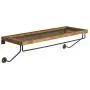 Industrial Shelf Unit with Clothing Bar,Iron and Wood Clothing Display Rack,Hanger Clothes Hanger Shelf (Size : 86x30x25cm)