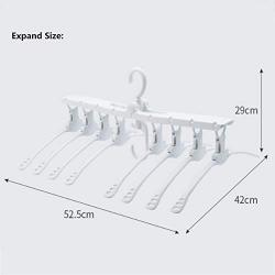 Iddefee Clothes Hanger 5 Sets of Multi-Function Hanger Storage Artifact Hanger Hanger Folding Drying Rack Storage Multi-Layer Hanger Pants Hangers (Color : Photo Color, Size : 55.5x42x26cm)