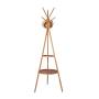 Cxjff Floor Standing Coat Rack Durable Cozy Clothes Hanger 6 Hooks Clean Indoor Install, Bamboo (Color : Wood, Size : 49x49x170cm)