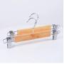 Portable 10Pc Multifunction Skirt Clip Solid Wood Clothes Hanger Pants Folder Anti-Skid Trousers Rack